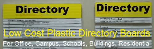 Plastic Directory Board